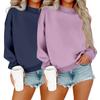 Women's Fashionable Casual Long-Sleeved Round-Neck Top Combo Sweatshirt