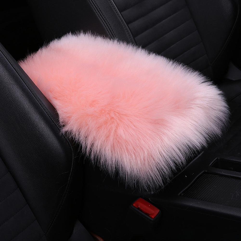 Faux Fur Car Plush Armrest Cover Auto Center Arm Rest Console Pad Wool Cushion Protector Universal Auto Car Interior Accessories