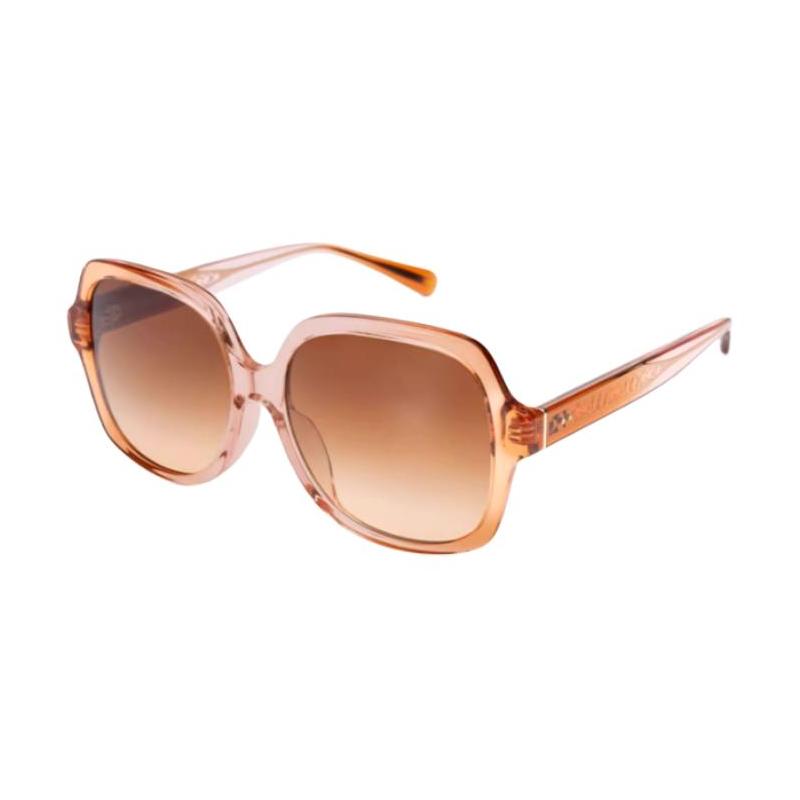 COACH Brand Logo Acetate Frame Square Sunglasses Unisex Couple Style Transparent Color коричневый