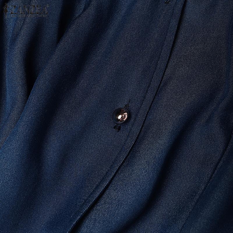 ZANZEA Kvinner Casual Firkantet Hals Sommer Kortermet Elegant Bluse