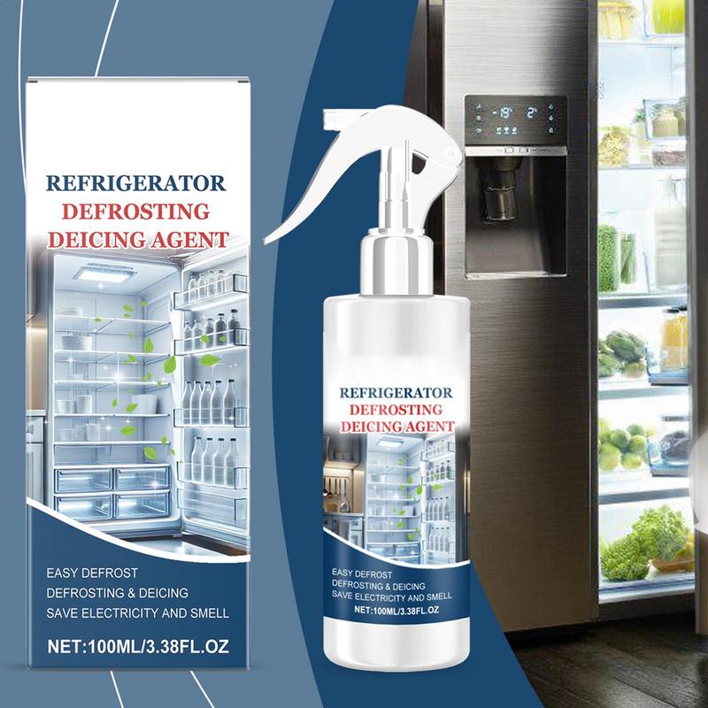 Spray do rozmrażania lodówki 100ml Roztwór do usuwania warstwy lodu Odmrażacz do lodówki Czyszczący do lodówek domowych kuchennych