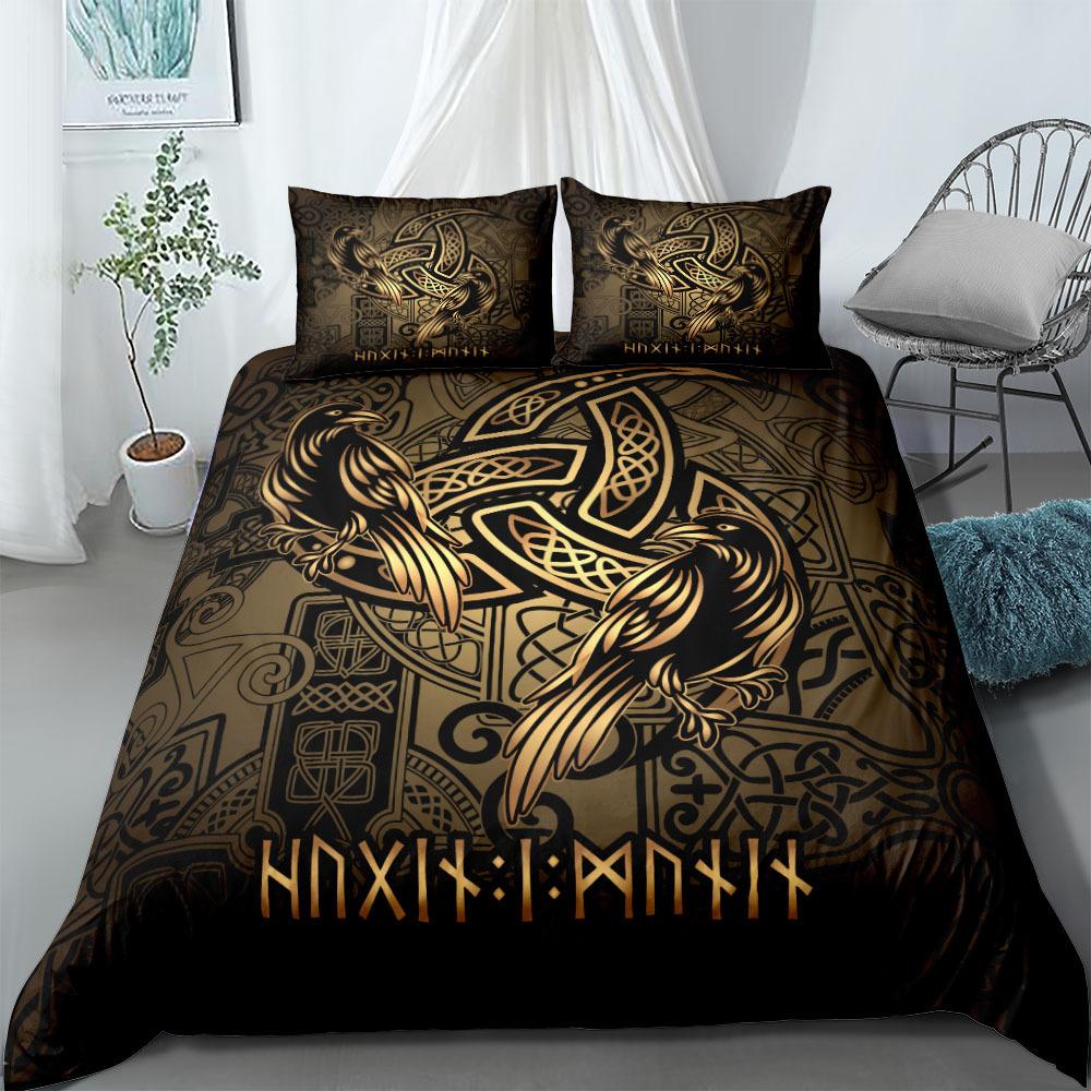 Ethnic Celtic Helm of Awe Bedding Set EU Single Double King US Twin Full Queen King Bed Linen Set