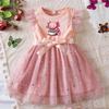 Hexagonal Dragon Princess Dress Butterfly Mesh Tutu Gown Girls Birthday Party Toddler Summer Outfit
