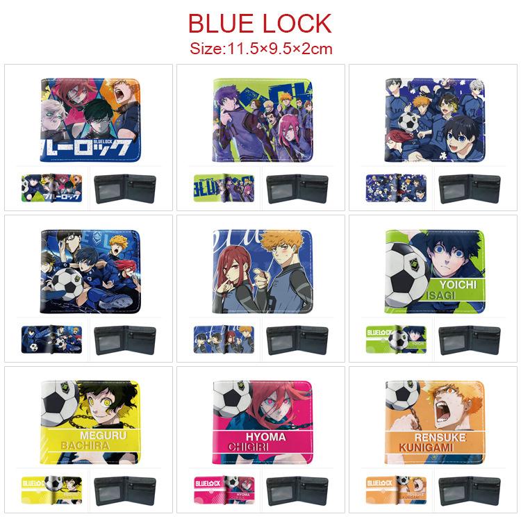 Blue Lock Anime Card Holder Colorful Print Short Wallet Folded Leather Purse 1pcs