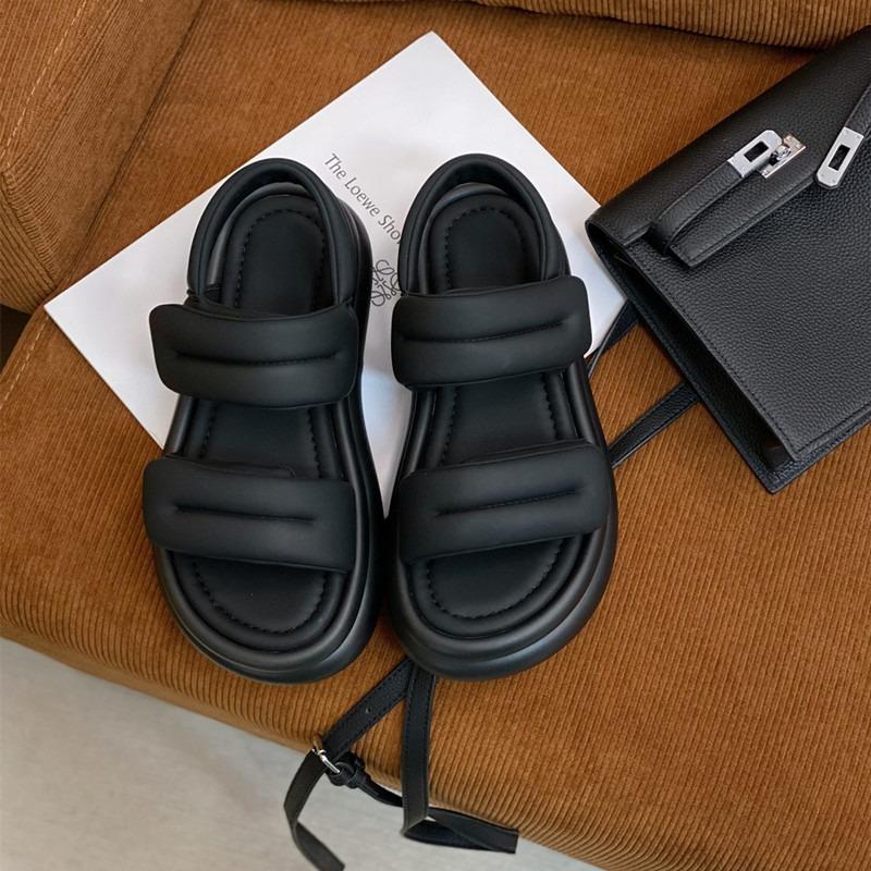 

[| + LY] Skinny platform sandals women s new open-toed Velcro shoes 35 чёрный