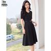 Women's Elegant Hepburn Style Short Sleeve Midi Dress
