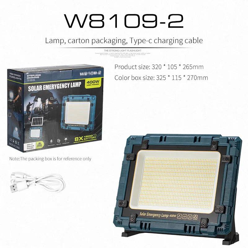 LED Strong  Solar Charging Floodlight Outdoor Emergency Site Power Outage Tent Camping Stall Portable Household Lamps