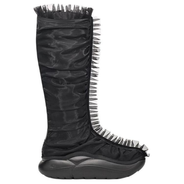 Collina Strada X Ugg Commuter Versatile Comfortable Trendy Zipper Round Toe Knee High Boots Women Boots Black 1170914-BLK