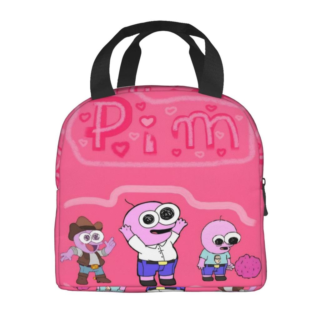 Insulated Lunch Box Smiling Friends Pim And Charlie Merch Food Box Causal Cooler Thermal Bento Box For School