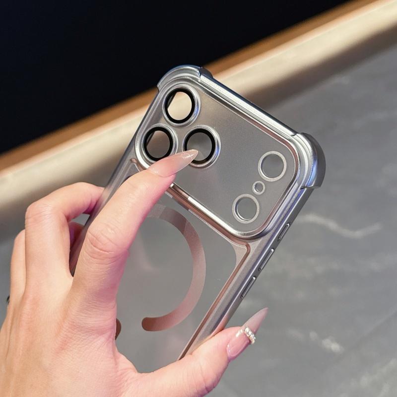 Luxury Magnetic Matte Phone Case For iPhone 13 14 15 16 17 Pro Max Air Plus Magsafe Soft TPU Shockproof Bumper Back Cases Cover