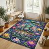 Frog Lotus Theme Soft Crystal Velvet Rug Custom Name & Text Print Non Slip Floor Rug for Bedroom Living Room