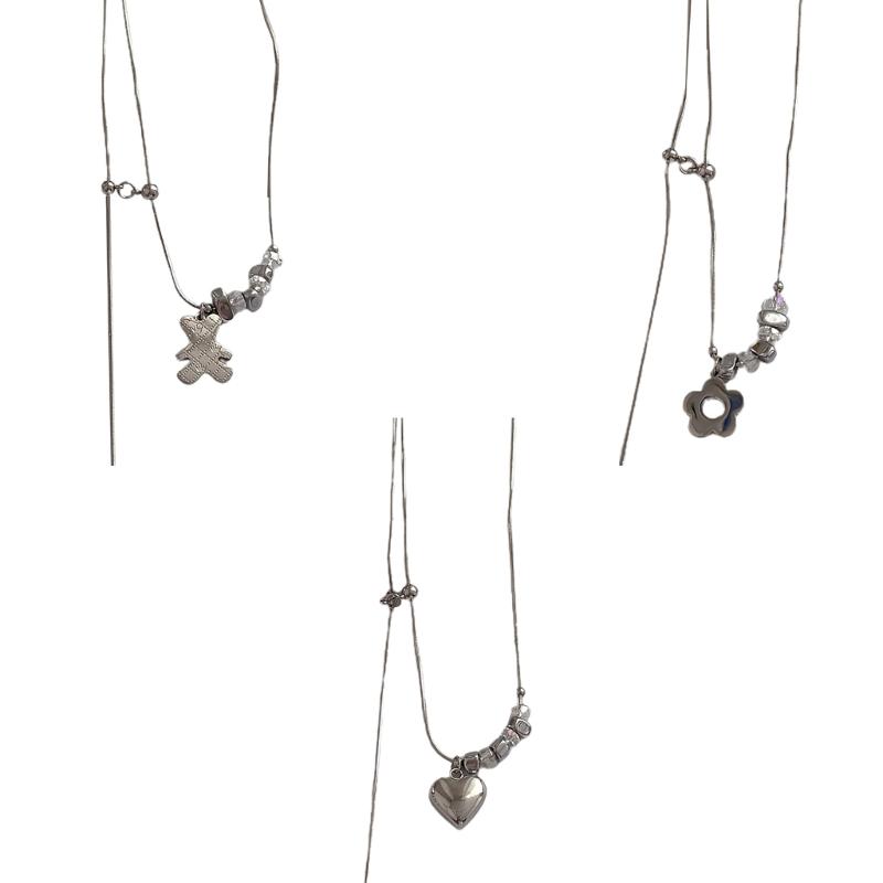 Pendant Necklace Women Short Stainless Steel Pendant Choker Neck Chain Stainless Steel Material Jewelry Gift for Girls