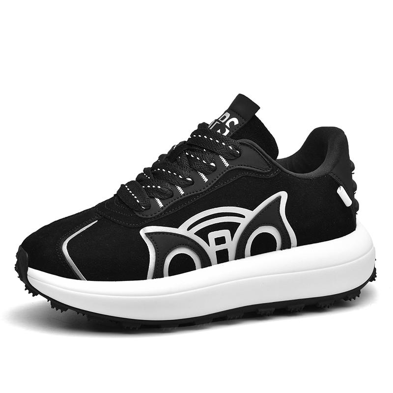 

Chunky Sneakers Men Women Hight Increased Platform Board Shoes Fashion Casual Secondary Leather Cowhide Breathable Running Shoes 44