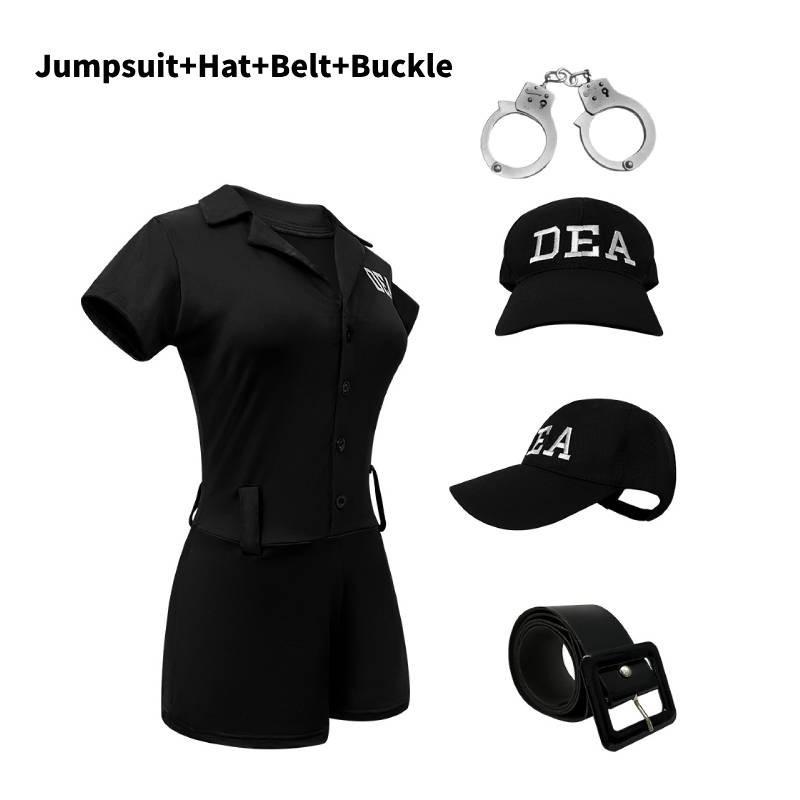 Erotic Women Police Officer Cosplay Outfit Polyester Fantasy Roleplay Uniform S
