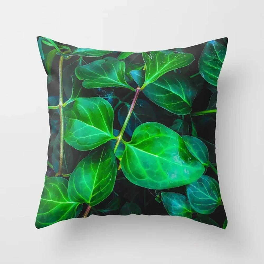 Green Plant Leaf Pillowcase Car Ornaments Office Living Room Home Pillowcase