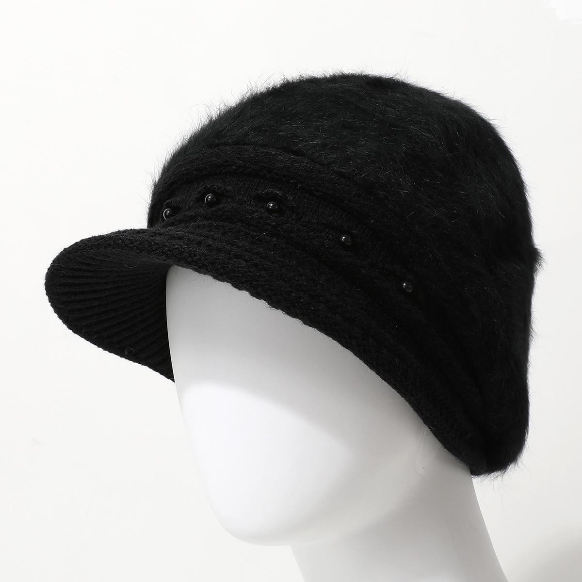 Fleece Thickened Thermal Cap Stacking Wool Hat Cold Hat Design Sense Winter Cold-Proof Knitted Hat One size [knitted]