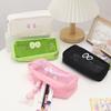 Ins Big Eyes Mesh Pencil Case Cartoon Makeup Pouch Pen Pouch  Office School Organizer
