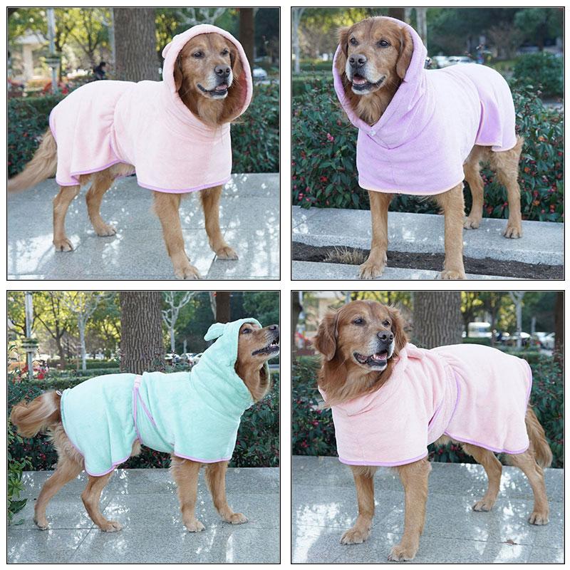 Super Absorbent Dog Bathrobe Pet Towel Bathrobe Bath Towels Quick-Drying Cat Dog Bath Towel Bath Supplies Dog Towel Microfiber