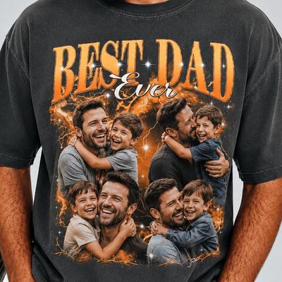 Custom Photo Shirt For Dad, Fathers Day Gifts, Personalized Dad Bootleg Comfort Colors Shirt, Dad Birthday Gifts, Gift for Husband
