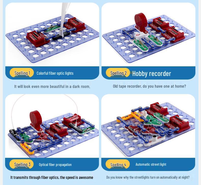Kids' Electronic Circuit Puzzle Set: 100-Piece Educational Building Blocks for Kindergarten