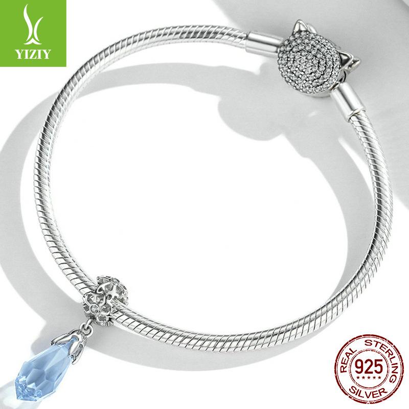 Snowflake Ice Crystal Electroplating Bracelet Pendant, Ice And Snow Series S925 Silver Beaded Accessories Bsc515
