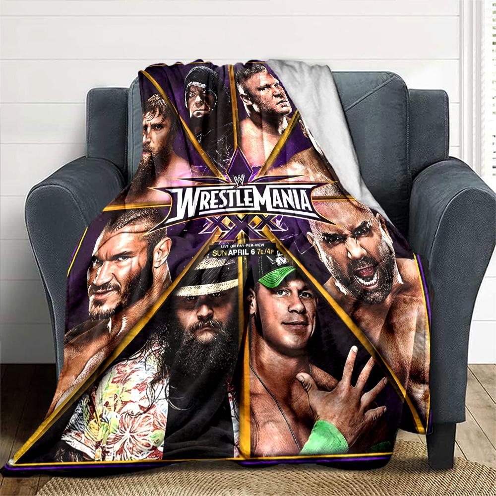 Wrestlemania Blanket Soft Warm Cozy Great for Seaside Sofa Bedding Four Seasons Multipurpose Stylish Decor Ideal Gift for Friends Family Couples Picni