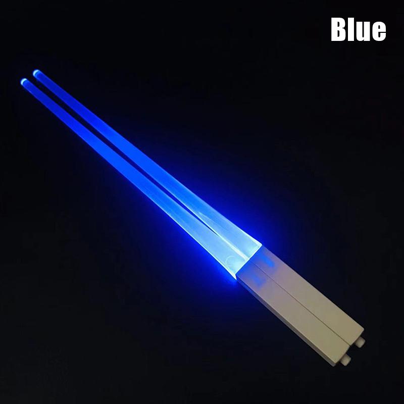 

1 пара светящихся палочек для еды, универсальные светодиодные палочки для еды для клубной вечеринки, свадьбы, дня рождения, рейва, концерта, многоразовые синий