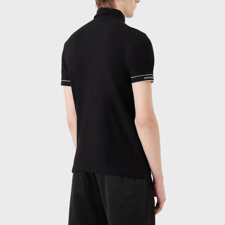 EMPORIO ARMANI Polo Shirt Men's Black With White Logo 3R1F67-1JCYZ-0092
