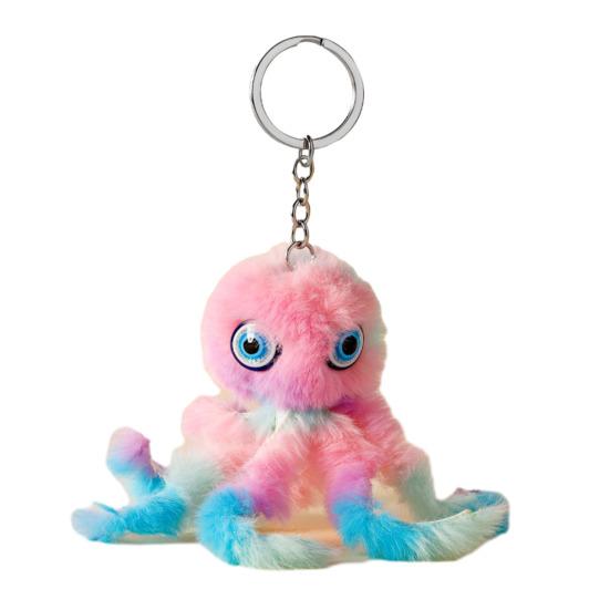 Přívěsek na klíče Plyšová chobotnice Tvar Přívěsek na klíče Dekorace Peněženka Auto Taška Měkký plyšový přívěsek Doplněk na batoh