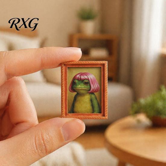 Hair Style Frog Magnet Abstract Refrigerator Magnet, Framed Hairstyle Fridge Animal Frame Home Kitchen Office Decoration Party Favors Magnetic