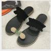 2025 Women Slipper Pineapple Pearl Flat Toe Bohemian Summer Beach Sandals Ladies Shoes Outdoor Leisure Plus Size Mujer Verano
