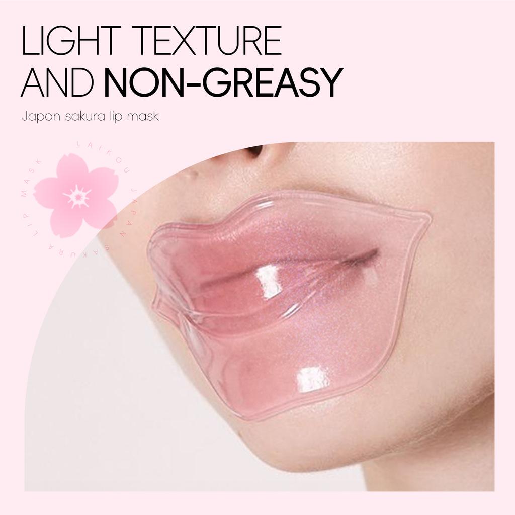 LAIKOU Kirschblüten-Lippenmaske, 6 g, 5 Stück, feuchtigkeitsspendende Feuchtigkeitscreme, befeuchtet die Lippen