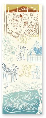 Miyamoto Kenema Hand Hot 33 X 50195 Towel, Chusen-dyed, Springs, Beige, Approx. 90cm,