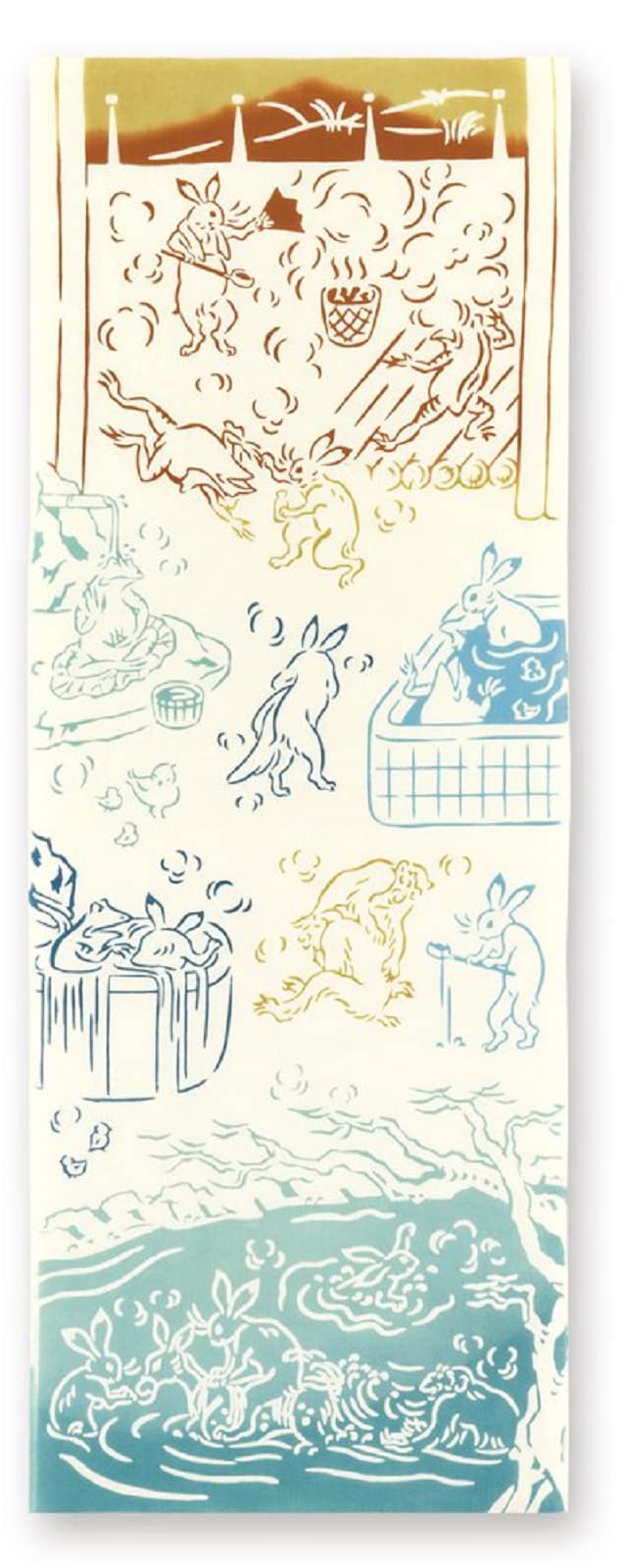 

Miyamoto Kenema Hand Hot 33 x 50195 Towel, Chusen-dyed, Springs, Beige, Approx. 90cm,