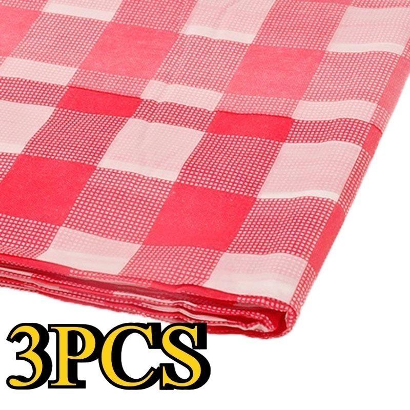 1/3PCS Disposable Checkered Tablecloth Plastic Tablecloth Birthday Party Wedding Picnics Christmas Home Decoration Easy To Clean