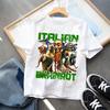 Italian Brainrot T-shirts for Children Anime Cartoon Cute Short Sleeved Shirt Boys Girls Summer Fashion Top Kids Clothes Gifts