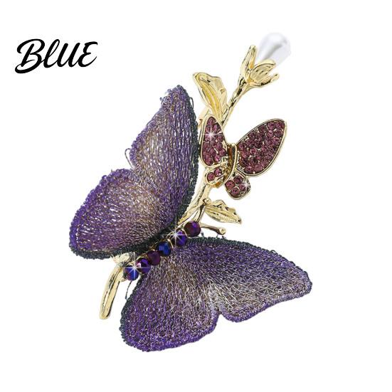 Unique Brooch Design Rhinestone Butterfly for Women Faux Pearl Insect