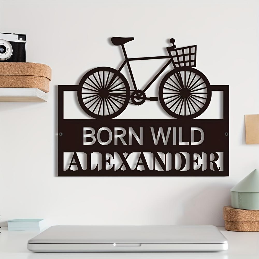 Metal Bike Wall Art Decor Cycling Gift for Man Cave Garage