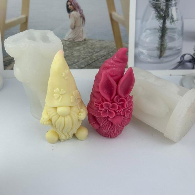 Faceless Dwarf Candle Molds Festival Christmas Gypsum Resin Mold DIY Christmas Dwarf Mold Christmas Home Decoration Art