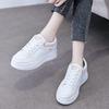 Innere Erhöhung kleine weiße Schuhe Damenschuhe cm Frühling und Herbst Leder wasserdichte Sportschuhe kleine dicksohlige erhöhende Board-Schuhe