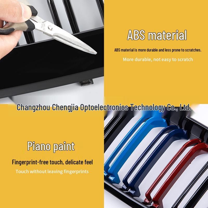 Glossy Black Grille for BMW X5/X6 F15/F16 Models (2014-2017) with Dual-Line Tri-Color Design