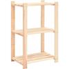 VidaXL Storage Shelf 3 Levels 60x38x90 Cm Solid Pine 150 Kg