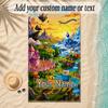 Beach TowelAdventure Time Cartoon Custom Name Text Personalized Soft Towel for Beach Pool Indoor Home Decor Gift