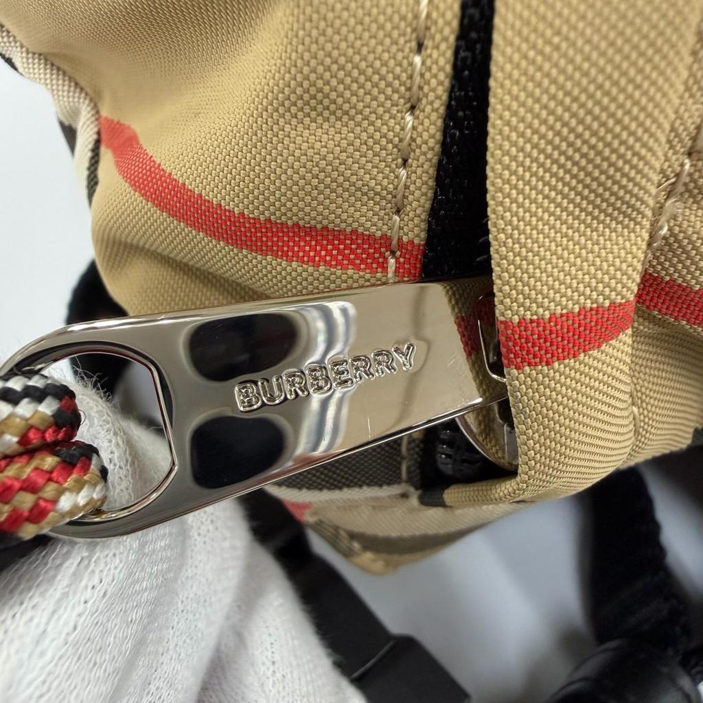 Excellent BURBERRY Daypack Nova Check Logo Backpack Sling Bag Beige 8013921 Used