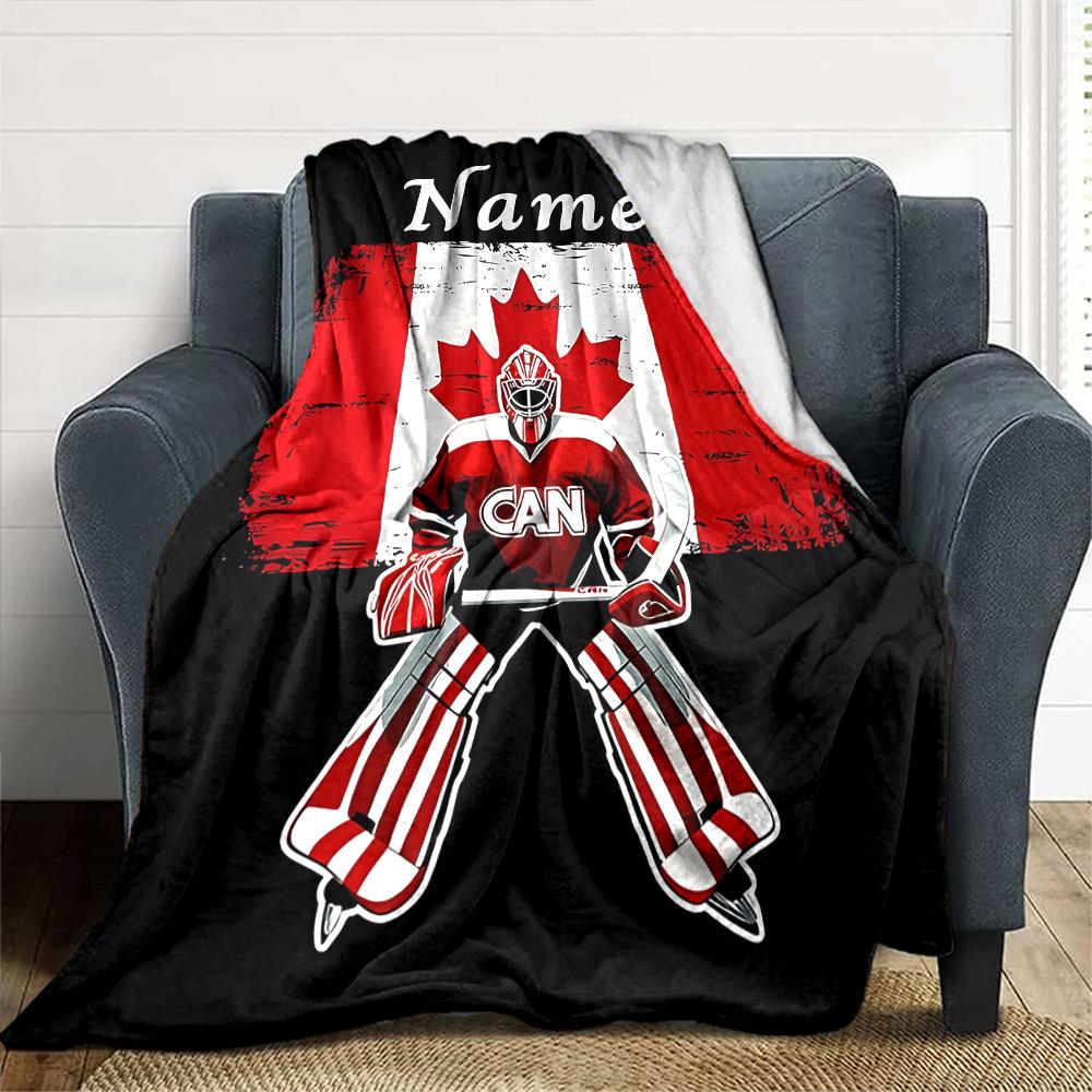 Hockey Quotes And Designs For Sports Enthusiasts Cozy Customize Your Name Soft Warm Cozy Versatile For Sofa Couch Office Bed Picnics For All Occasions