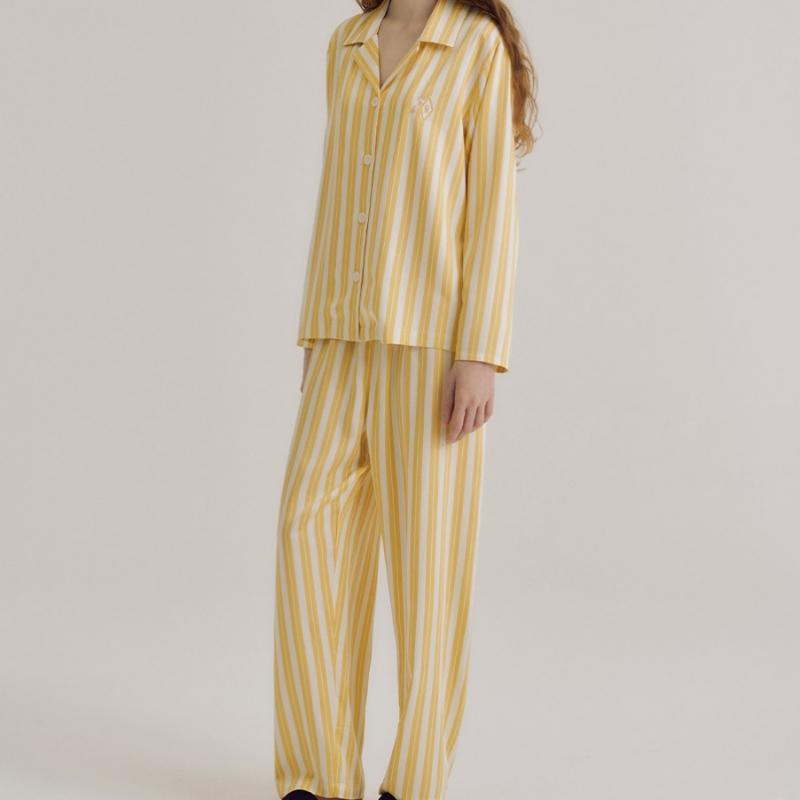 Orcite Women S Long Sleeve Pajama Set H013 Melin Yellow