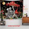 VIKAMA Romantic Skull Couple And Enchanted Forest Decorative Tapestry Vibrant Mushrooms And Butterflies Tapestry Home Decor