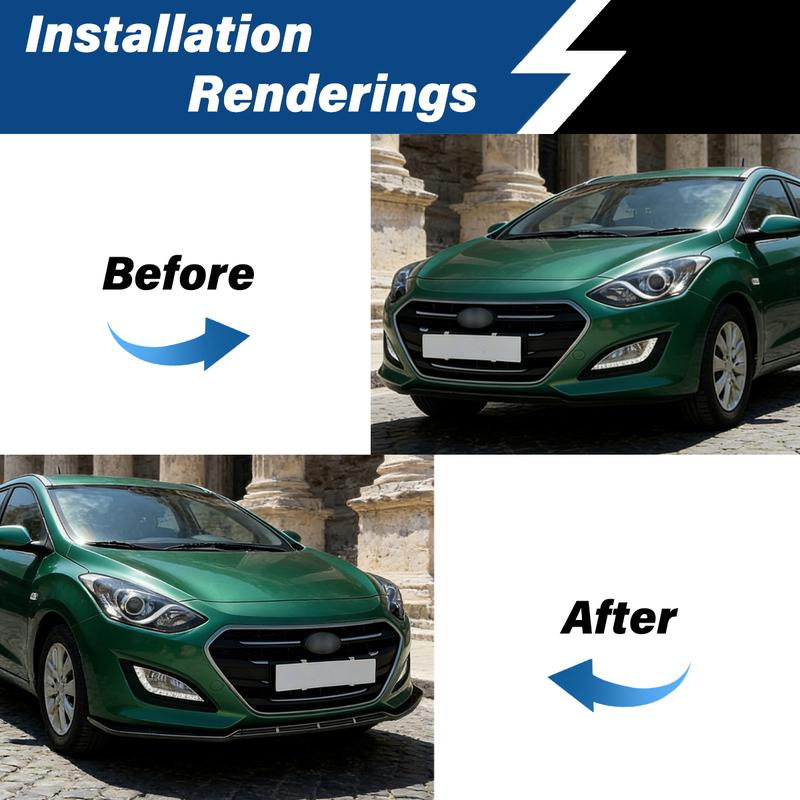 For Hyundai I30 MK2 MK2.5 2012 2013 2014 2015 2016 2017 Car Front Bumper Lip Sports Wind Spoiler Splitter Body Modification Kit