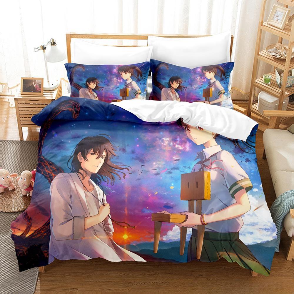 New 3D Printed Anime Suzume No Tojimari Bedding Set Single Twin Full Queen King Size Bed Set Adult Kid Bedroom Duvet Cover Sets