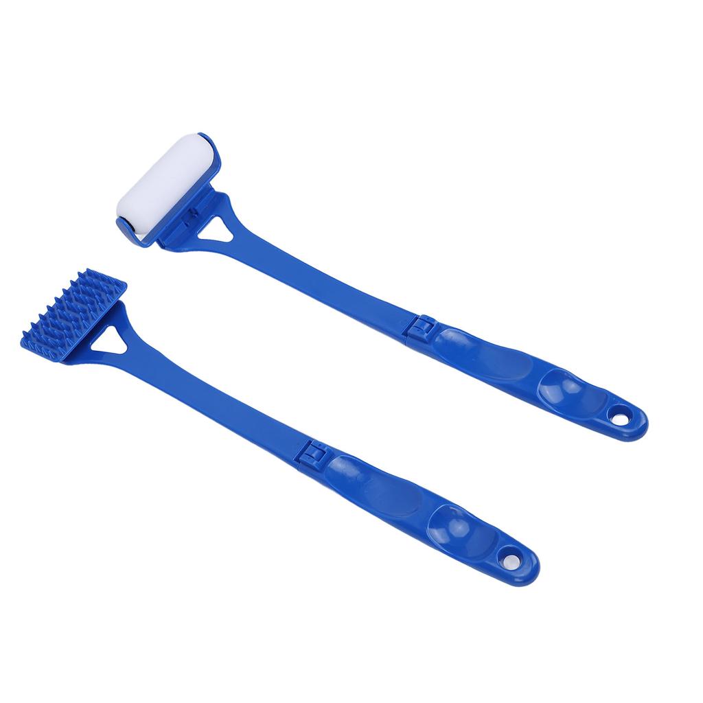 Foldable   Handle Back Lotion Applicator Roller Back Scratcher Set Multifunctional Sunscreen Self Tanner Application Roller Blue